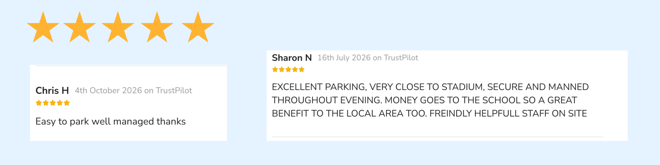 Spurs Parking Reviews TrustPilot - Desktop